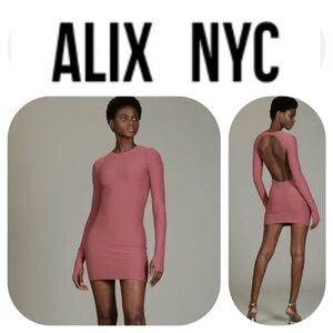 Alix NYC ABBOTT OPEN BACK MINIDRESS IN HIBISCUS Dusty Pink size medium EUC